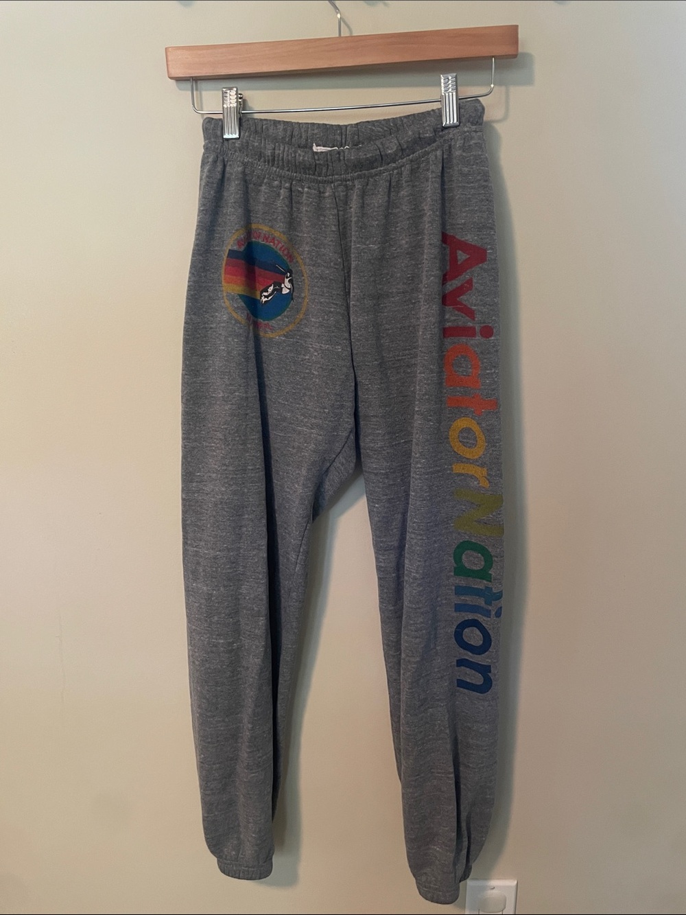 Aviator Nation Gray Sweatpants with Miami, FL Logo